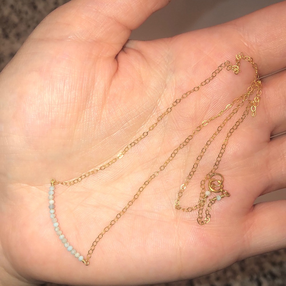 Gold chain beaded necklace
